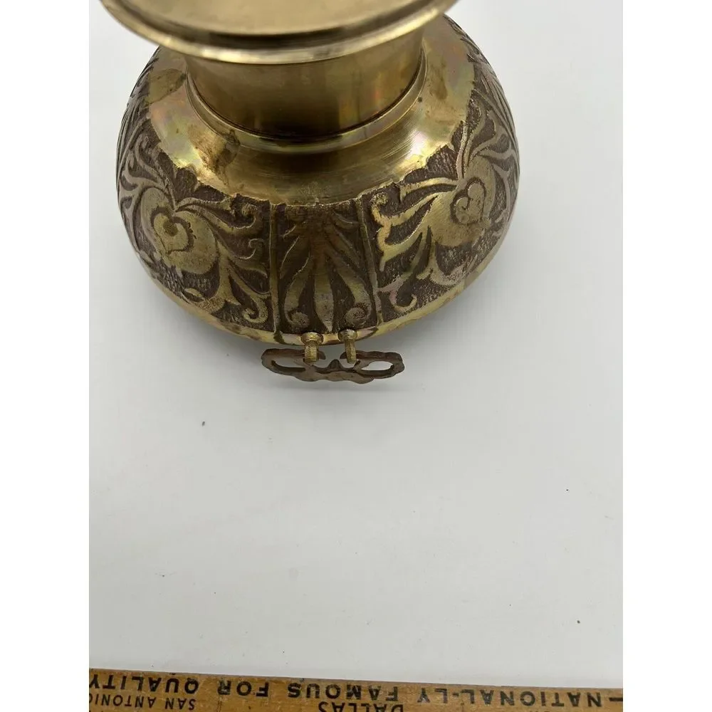 Vintage Korean‎ Brass Hot Pot Brazier Steamer Grill Floral Design Parts only